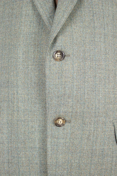 SWEDISH 1960S GREEN TWO PIECE SINGLE BREASTED DEADSTOCK SUIT BY JUNEX. SIZE CA EU 50