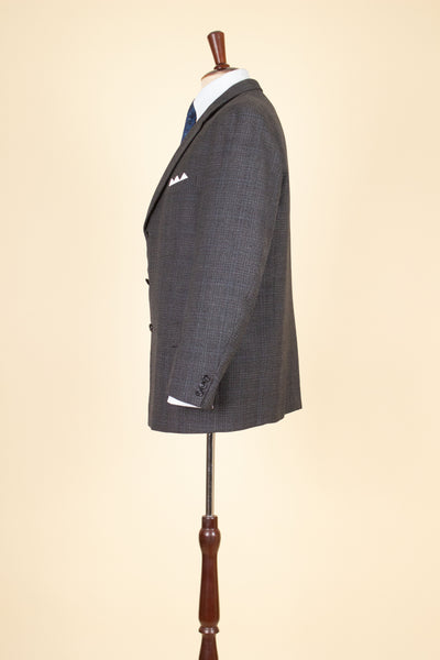 SWEDISH 1960S GREY CHECKERED TWO PIECE SUIT BY SCHLASBERGS. SIZE CA EU 50