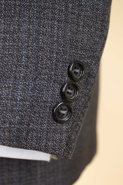 SWEDISH 1960S GREY CHECKERED TWO PIECE SUIT BY SCHLASBERGS. SIZE CA EU 50