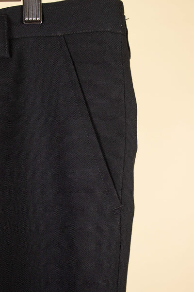 SWEDISH 1950S BLACK TWO PIECE SINGLE BREASTED WOOL WORSTED SUIT BY NOBEL. SIZE CA EU 52