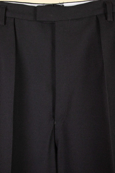 SWEDISH 1950S BLACK TWO PIECE SINGLE BREASTED WOOL WORSTED SUIT BY NOBEL. SIZE CA EU 52