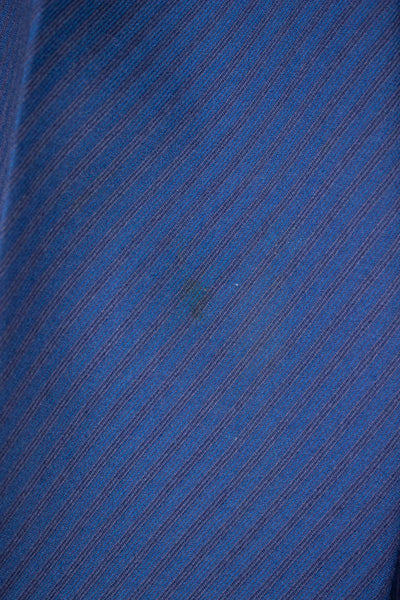 SWEDISH 1940S/1950S BLUE TWO PIECE SINGLE BREASTED SUIT WITH STRIPES BY FUNK. SIZE CA EU 46-48