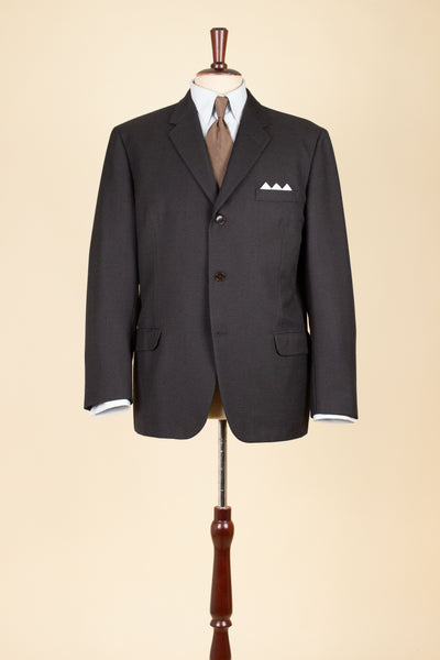 SWEDISH 1950S/1960S DARK GREY HOUNDSTOOTH SINGLE BREASTED SUIT BY PINGVIN. SIZE CA EU 50