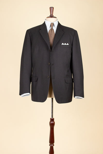 SWEDISH 1950S/1960S DARK GREY HOUNDSTOOTH SINGLE BREASTED SUIT BY PINGVIN. SIZE CA EU 50