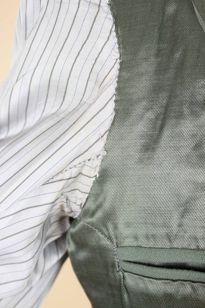 SWEDISH 1940S SAGE-GREEN TWO PIECE SINGLE BREASTED SUIT BY AB ELIT. SIZE CA EU 46 SHORT
