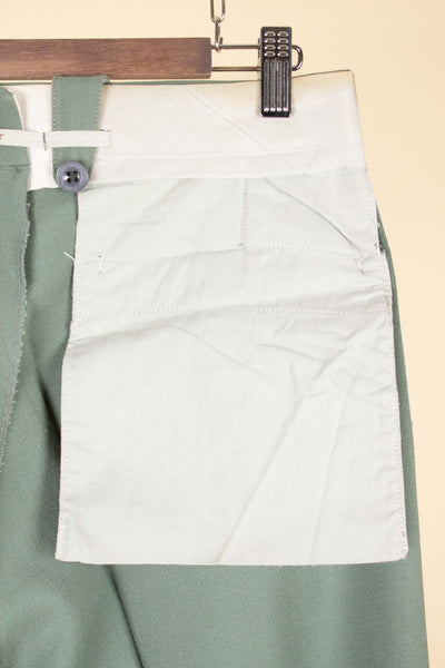 SWEDISH 1940S SAGE-GREEN TWO PIECE SINGLE BREASTED SUIT BY AB ELIT. SIZE CA EU 46 SHORT