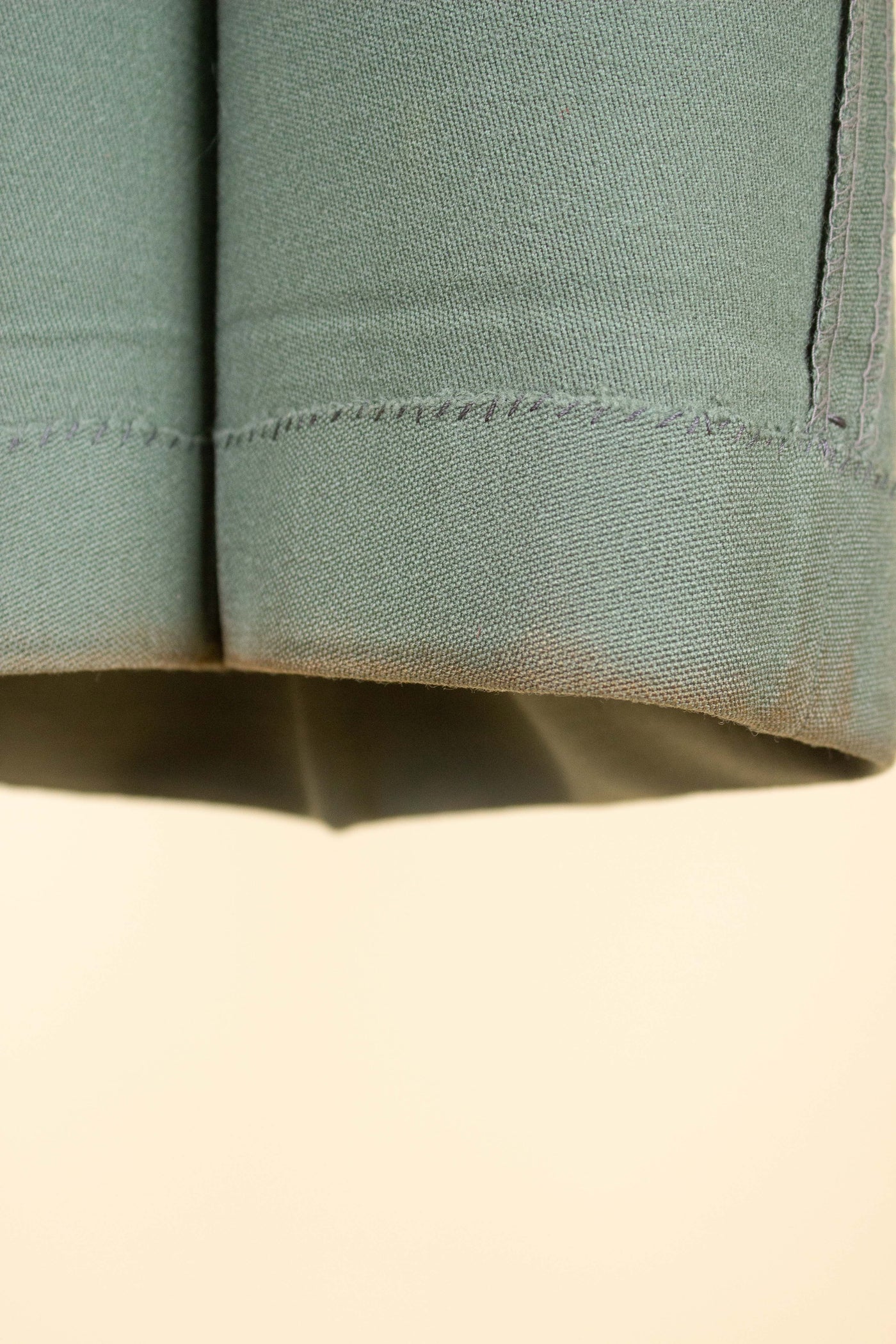 SWEDISH 1940S SAGE-GREEN TWO PIECE SINGLE BREASTED SUIT BY AB ELIT. SIZE CA EU 46 SHORT