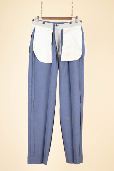 SWEDISH 1940S/1950S LIGHT BLUE TWO PIECE SINGLE BREASTED SUIT BY MASTERHAND. SIZE CA EU 46-48