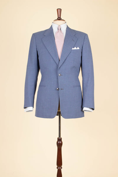SWEDISH 1940S/1950S LIGHT BLUE TWO PIECE SINGLE BREASTED SUIT BY MASTERHAND. SIZE CA EU 46-48