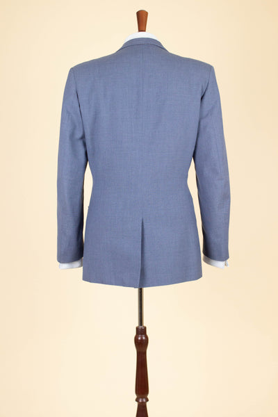 SWEDISH 1940S/1950S LIGHT BLUE TWO PIECE SINGLE BREASTED SUIT BY MASTERHAND. SIZE CA EU 46-48
