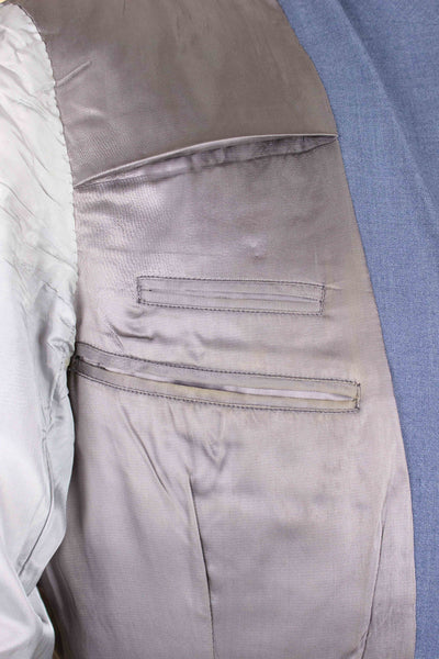 SWEDISH 1940S/1950S LIGHT BLUE TWO PIECE SINGLE BREASTED SUIT BY MASTERHAND. SIZE CA EU 46-48
