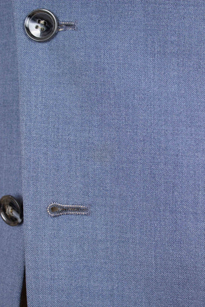 SWEDISH 1940S/1950S LIGHT BLUE TWO PIECE SINGLE BREASTED SUIT BY MASTERHAND. SIZE CA EU 46-48