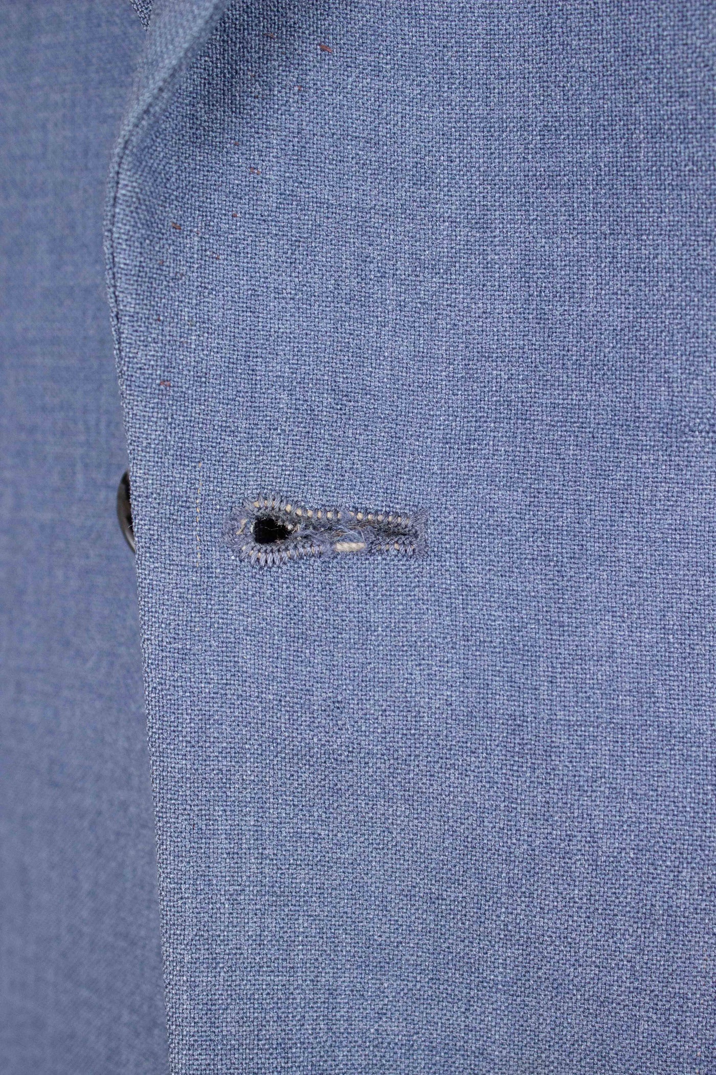 SWEDISH 1940S/1950S LIGHT BLUE TWO PIECE SINGLE BREASTED SUIT BY MASTERHAND. SIZE CA EU 46-48