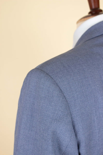 SWEDISH 1940S/1950S LIGHT BLUE TWO PIECE SINGLE BREASTED SUIT BY MASTERHAND. SIZE CA EU 46-48