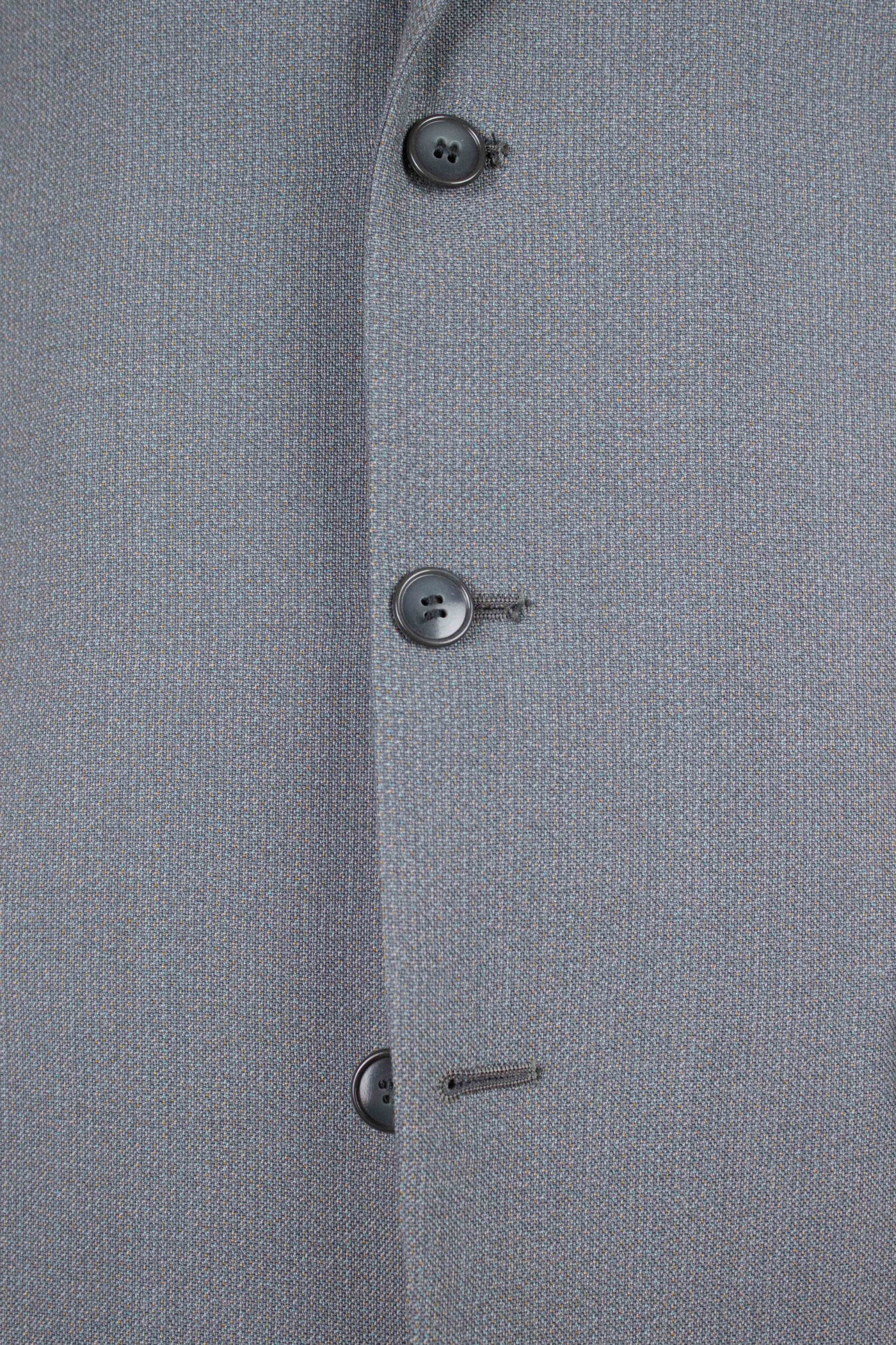 SWEDISH 1950S GREY TWO PIECE SINGLE BREASTED DEADSTOCK SUIT BY SCHLASBERGS. SIZE CA EU 48