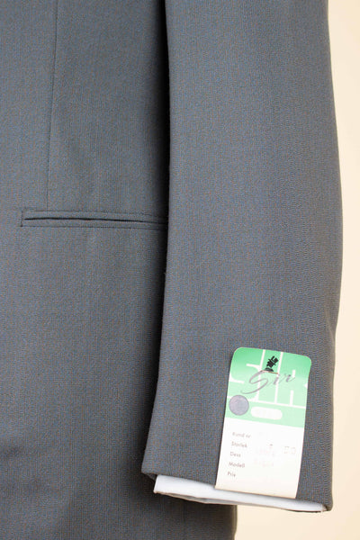 SWEDISH 1950S GREY TWO PIECE SINGLE BREASTED DEADSTOCK SUIT BY SIR. SIZE CA EU 48-50