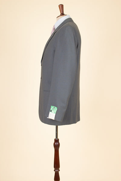 SWEDISH 1950S GREY TWO PIECE SINGLE BREASTED DEADSTOCK SUIT BY SIR. SIZE CA EU 48-50