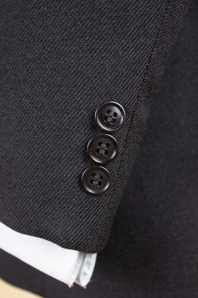 SWEDISH 1940S/1950S DARK GREY TWO PIECE SINGLE BREASTED SUIT BY KABOM. SIZE CA EU 50
