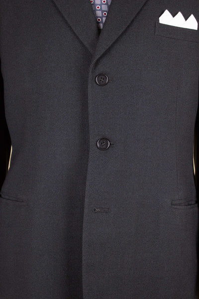 SWEDISH 1940S/1950S DARK GREY TWO PIECE SINGLE BREASTED SUIT BY KABOM. SIZE CA EU 50
