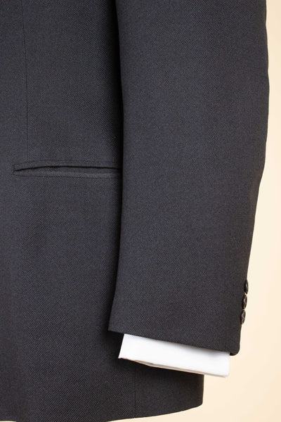SWEDISH 1940S/1950S DARK GREY TWO PIECE SINGLE BREASTED SUIT BY KABOM. SIZE CA EU 50