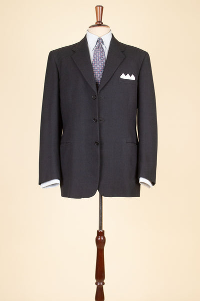 SWEDISH 1940S/1950S DARK GREY TWO PIECE SINGLE BREASTED SUIT BY KABOM. SIZE CA EU 50