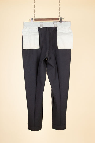 SWEDISH 1940S/1950S DARK GREY TWO PIECE SINGLE BREASTED SUIT BY KABOM. SIZE CA EU 50