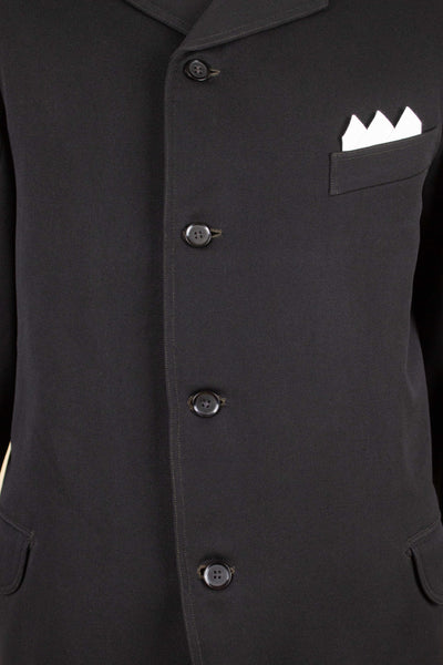 SWEDISH LATE 1800/EARLY 1900 BLACK THREE PIECE SINGLE BREASTED SUIT. SIZE CA EU 46-48