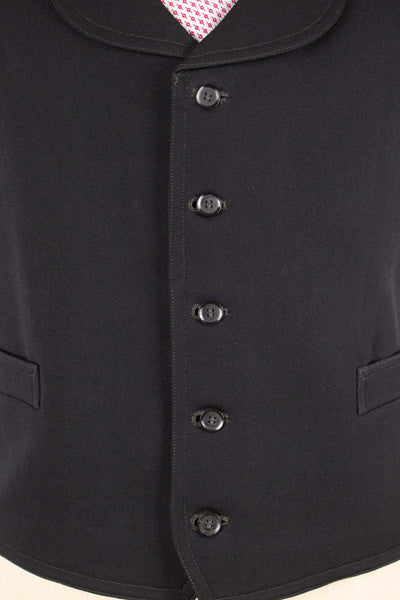 SWEDISH LATE 1800/EARLY 1900 BLACK THREE PIECE SINGLE BREASTED SUIT. SIZE CA EU 46-48