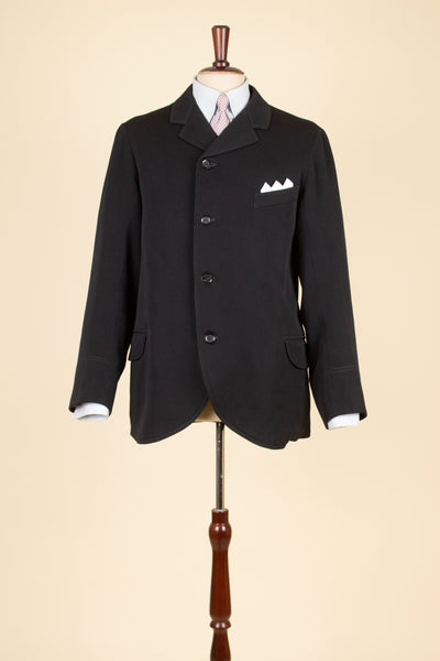SWEDISH LATE 1800/EARLY 1900 BLACK THREE PIECE SINGLE BREASTED SUIT. SIZE CA EU 46-48