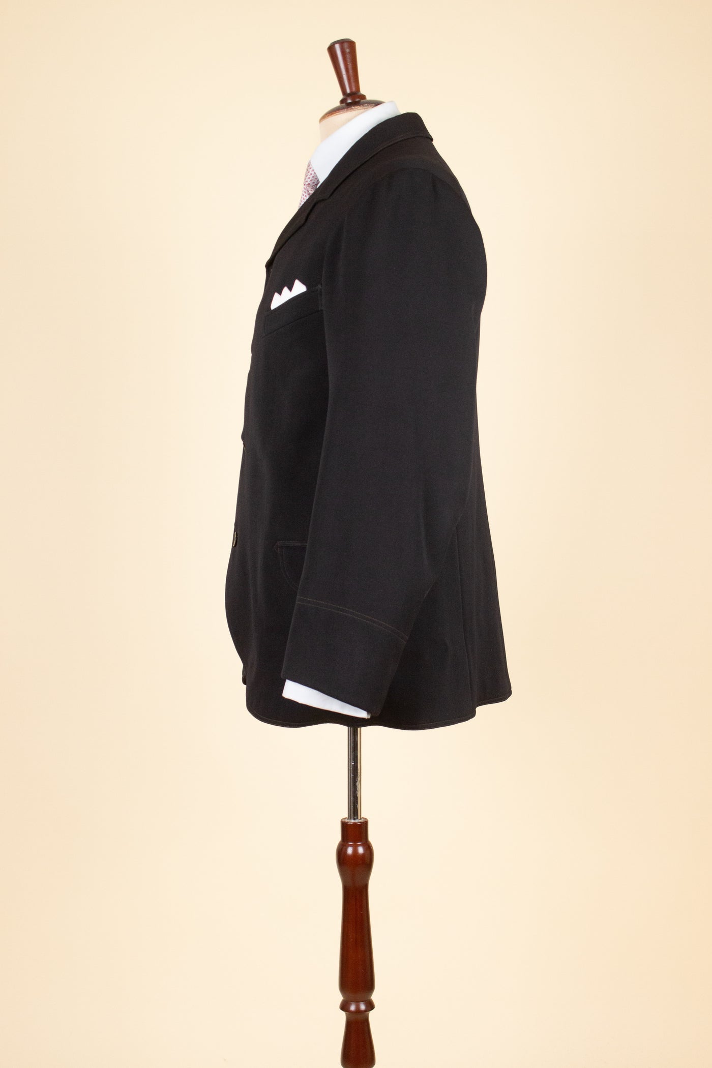 SWEDISH LATE 1800/EARLY 1900 BLACK THREE PIECE SINGLE BREASTED SUIT. SIZE CA EU 46-48