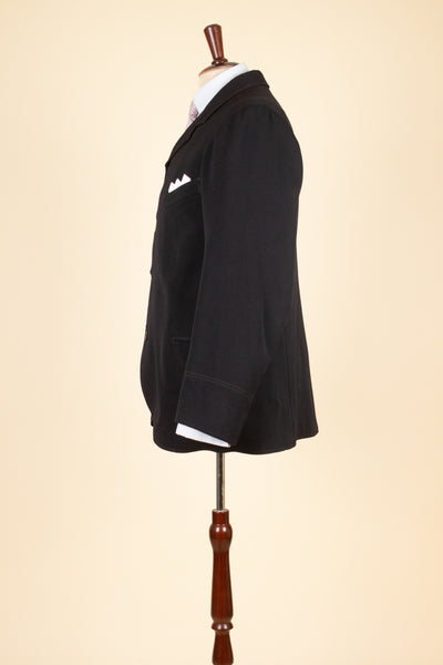 SWEDISH LATE 1800/EARLY 1900 BLACK THREE PIECE SINGLE BREASTED SUIT. SIZE CA EU 46-48