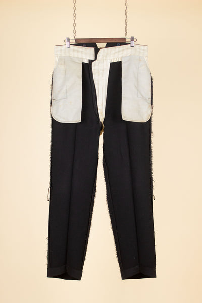 SWEDISH LATE 1800/EARLY 1900 BLACK THREE PIECE SINGLE BREASTED SUIT. SIZE CA EU 46-48