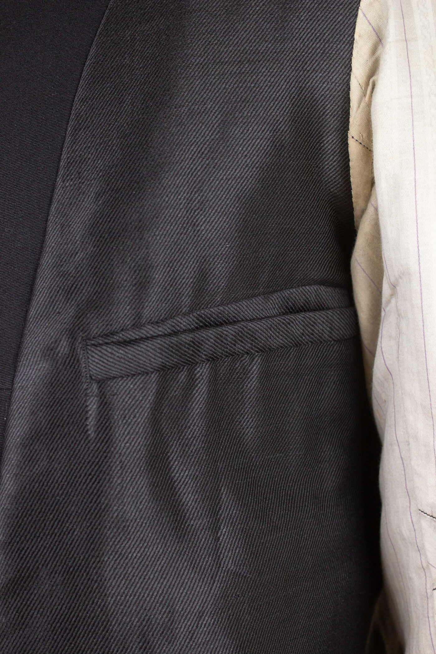 SWEDISH LATE 1800/EARLY 1900 BLACK THREE PIECE SINGLE BREASTED SUIT. SIZE CA EU 46-48