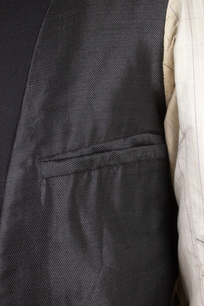 SWEDISH LATE 1800/EARLY 1900 BLACK THREE PIECE SINGLE BREASTED SUIT. SIZE CA EU 46-48