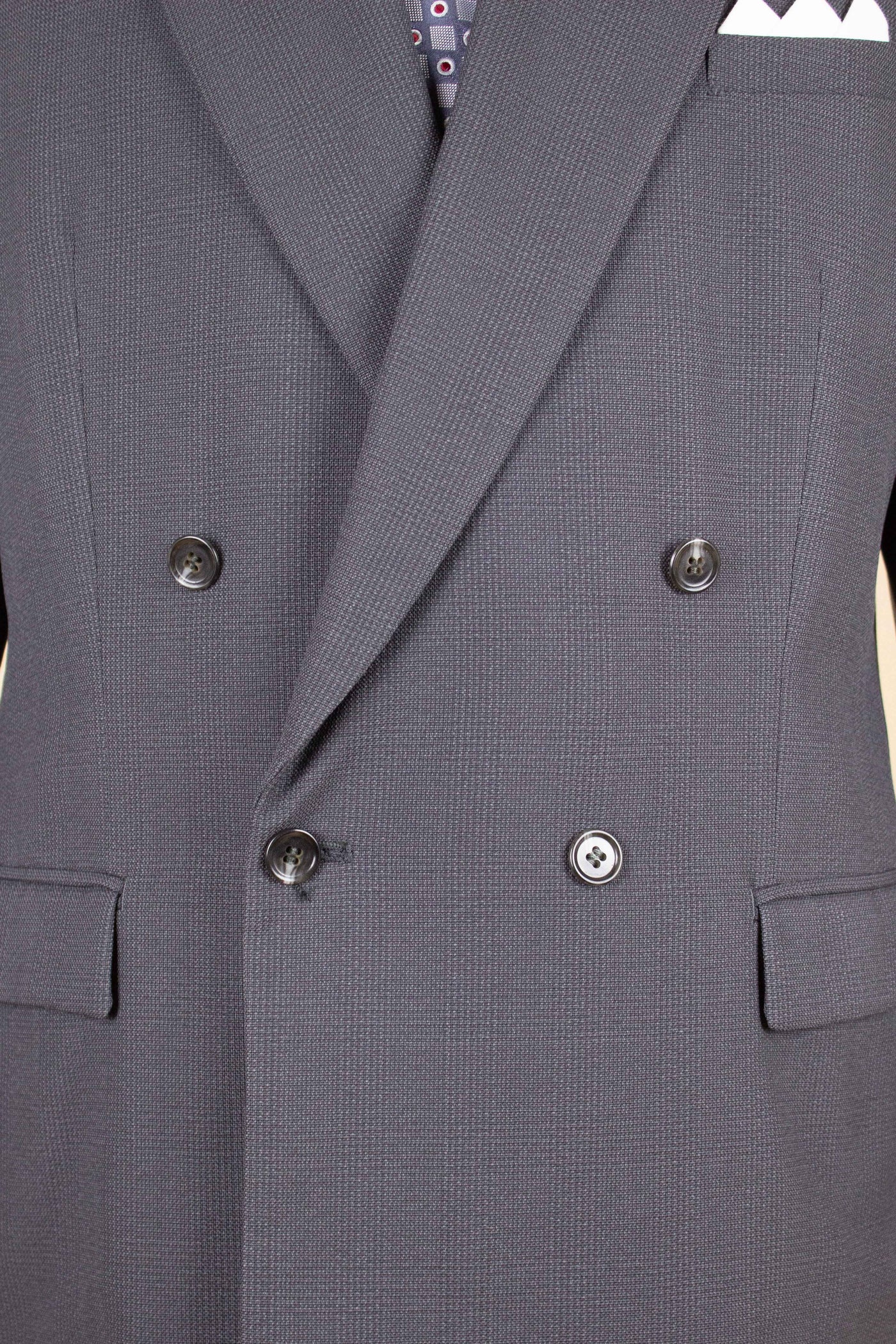 SWEDISH 1940S/1950S GREY PRINCE OF WALES CHECK TWO PIECE SUIT BY ÖRNKLÄDER. SIZE CA EU 50-52