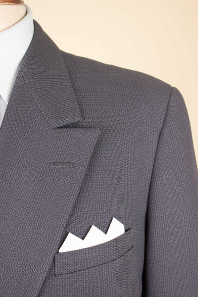 SWEDISH 1940S/1950S GREY PRINCE OF WALES CHECK TWO PIECE SUIT BY ÖRNKLÄDER. SIZE CA EU 50-52