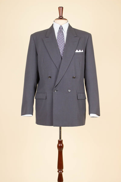 SWEDISH 1940S/1950S GREY PRINCE OF WALES CHECK TWO PIECE SUIT BY ÖRNKLÄDER. SIZE CA EU 50-52