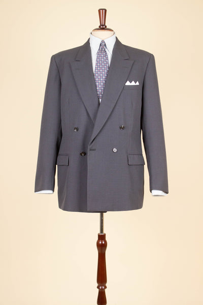 SWEDISH 1940S/1950S GREY PRINCE OF WALES CHECK TWO PIECE SUIT BY ÖRNKLÄDER. SIZE CA EU 50-52