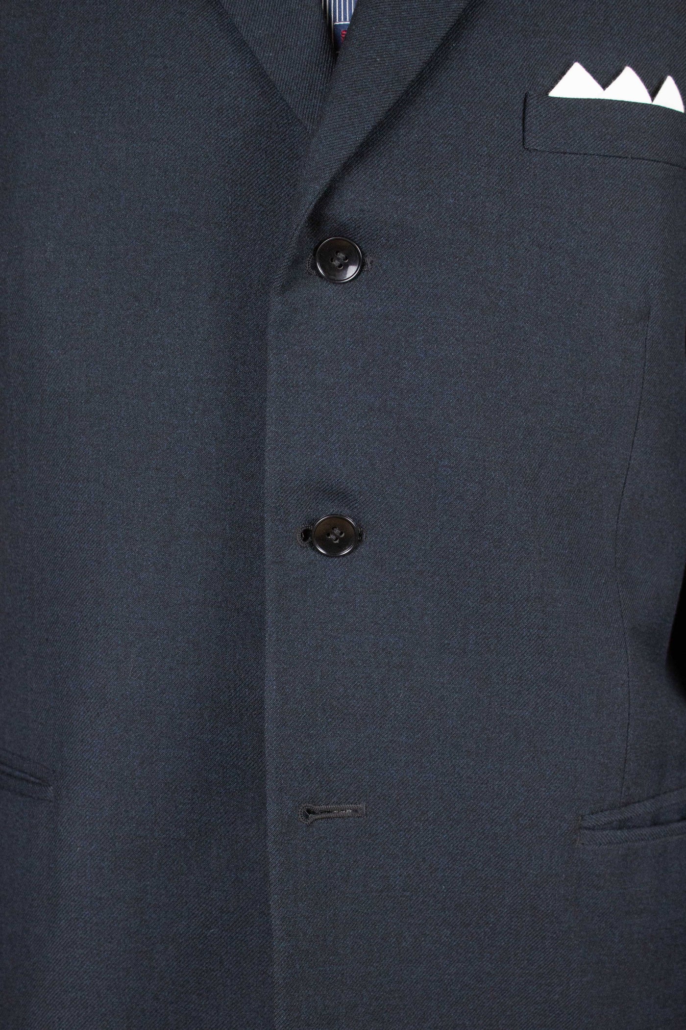 SWEDISH 1950S GREY-BLUE TWO PIECE SINGLE BREASTED SUIT BY STADION. SIZE CA EU 50