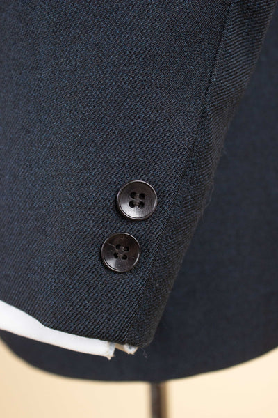 SWEDISH 1950S GREY-BLUE TWO PIECE SINGLE BREASTED SUIT BY STADION. SIZE CA EU 50