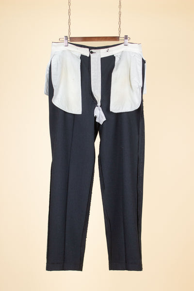 SWEDISH 1950S GREY-BLUE TWO PIECE SINGLE BREASTED SUIT BY STADION. SIZE CA EU 50