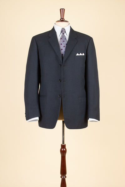 SWEDISH 1950S GREY-BLUE TWO PIECE SINGLE BREASTED SUIT BY STADION. SIZE CA EU 50