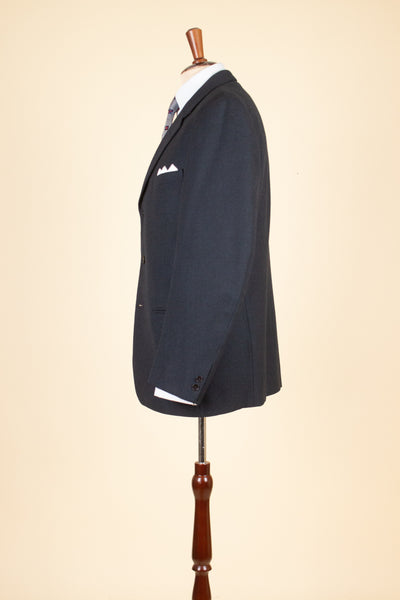 SWEDISH 1950S GREY-BLUE TWO PIECE SINGLE BREASTED SUIT BY STADION. SIZE CA EU 50