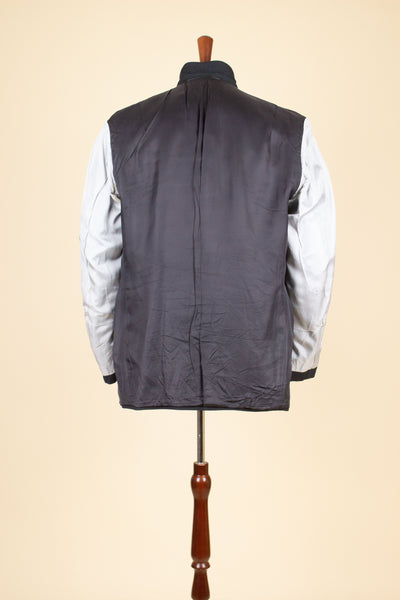 SWEDISH 1950S GREY-BLUE TWO PIECE SINGLE BREASTED SUIT BY STADION. SIZE CA EU 50