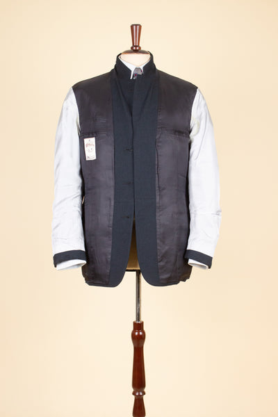 SWEDISH 1950S GREY-BLUE TWO PIECE SINGLE BREASTED SUIT BY STADION. SIZE CA EU 50