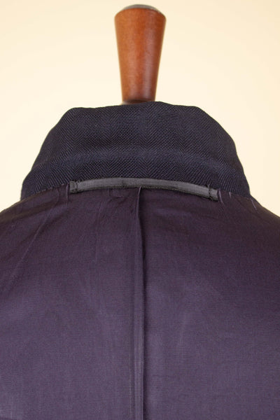 SWEDISH 1942 DARK BLUE STRIPED THREE PIECE BESPOKE SUIT BY STRÖMS. SIZE CA EU 52-54