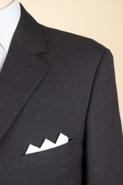 SWEDISH 1960S DARK GREY TWO PIECE SINGE BREASTED SUIT BY ELSON. SIZE CA EU 48