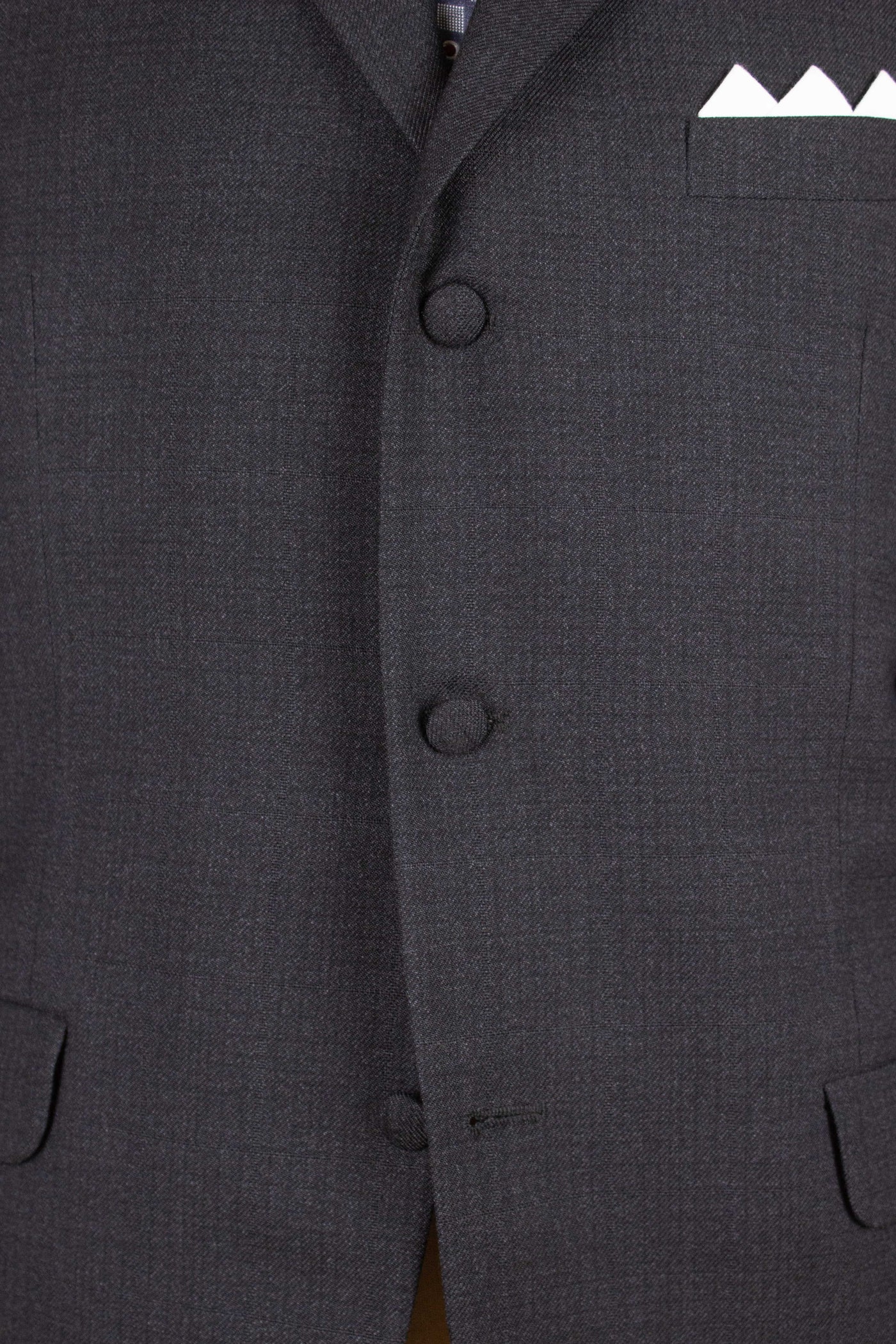 SWEDISH 1960S DARK GREY TWO PIECE SINGE BREASTED SUIT BY ELSON. SIZE CA EU 48