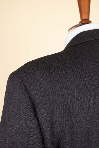 SWEDISH 1960S DARK GREY TWO PIECE SINGE BREASTED SUIT BY ELSON. SIZE CA EU 48
