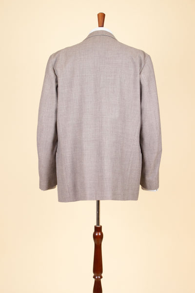 SWEDISH 1940S LIGHT GREY-BEIGE SMALL PATTERNED TWO PIECE SINGLE BREASTED SUIT. SIZE CA EU 54